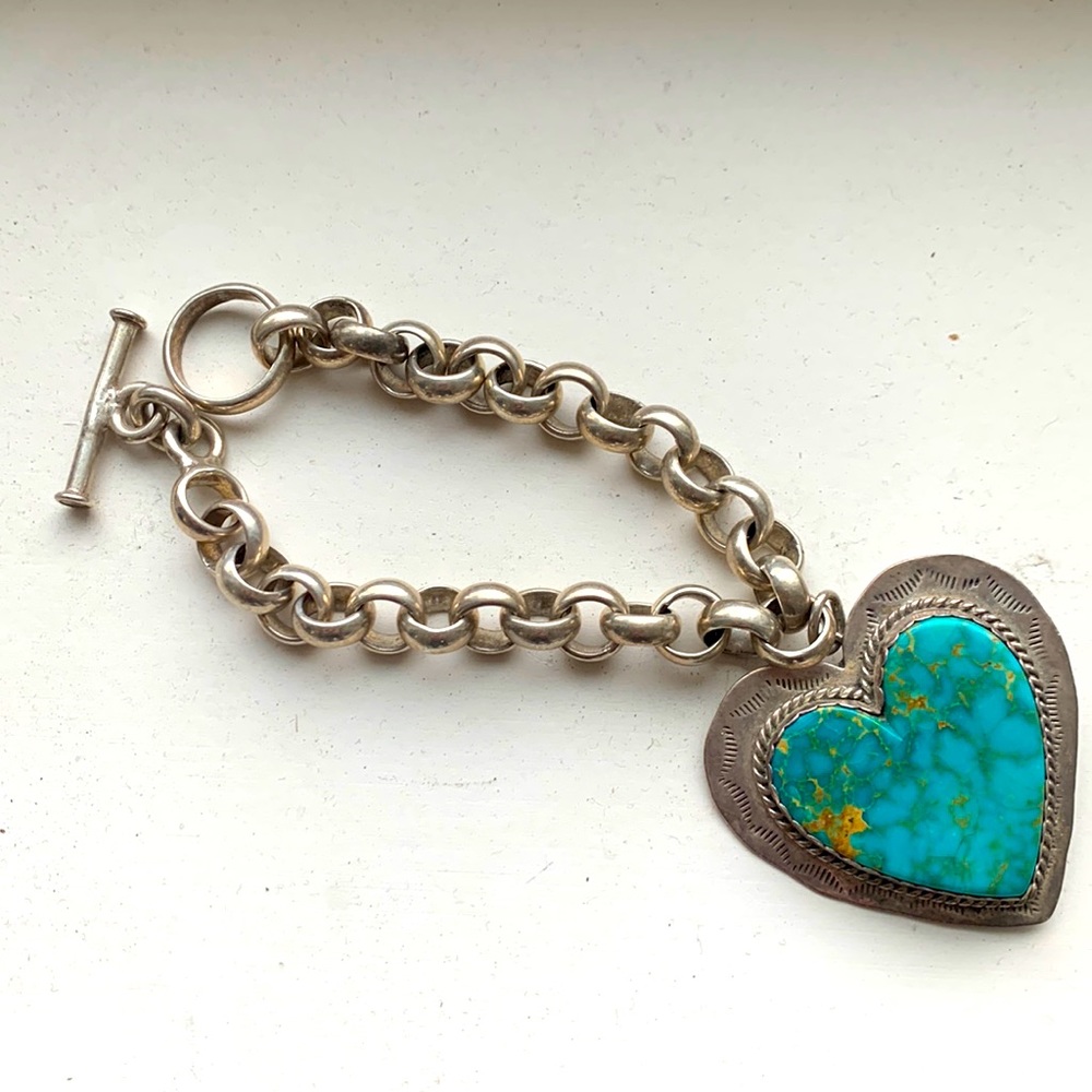 Vintage Joan Slifka Turquoise and Silver Bracelet